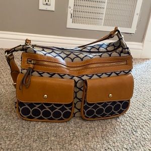 Nine West blue and cream handbag